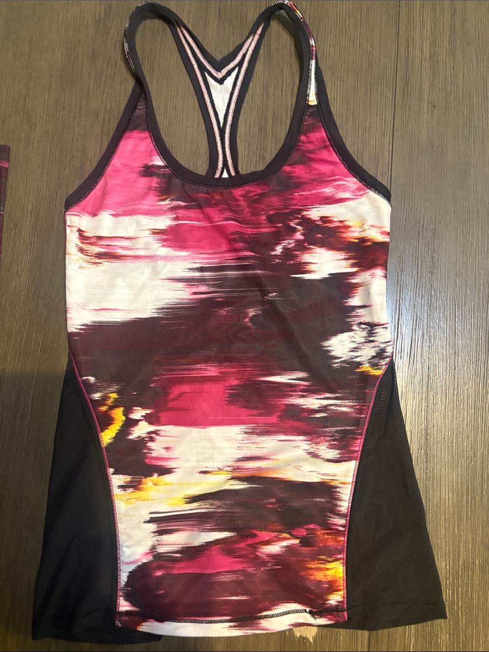 lululemon Pink Multi-Print Racerback Tank & Leggings Set Size 6 - Picture 5 of 6